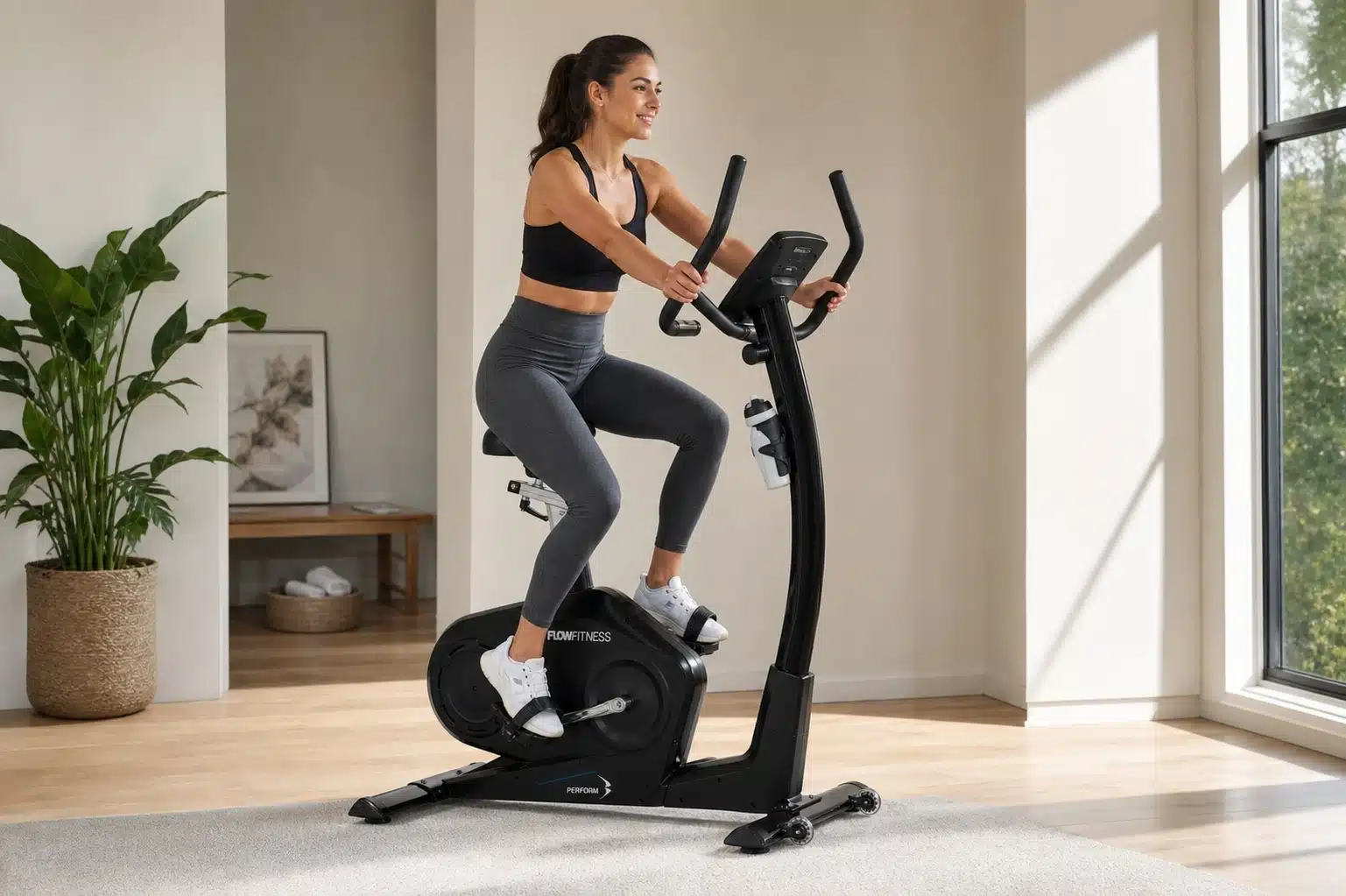 Flow Fitness Perform B3i hometrainer zijaanzicht